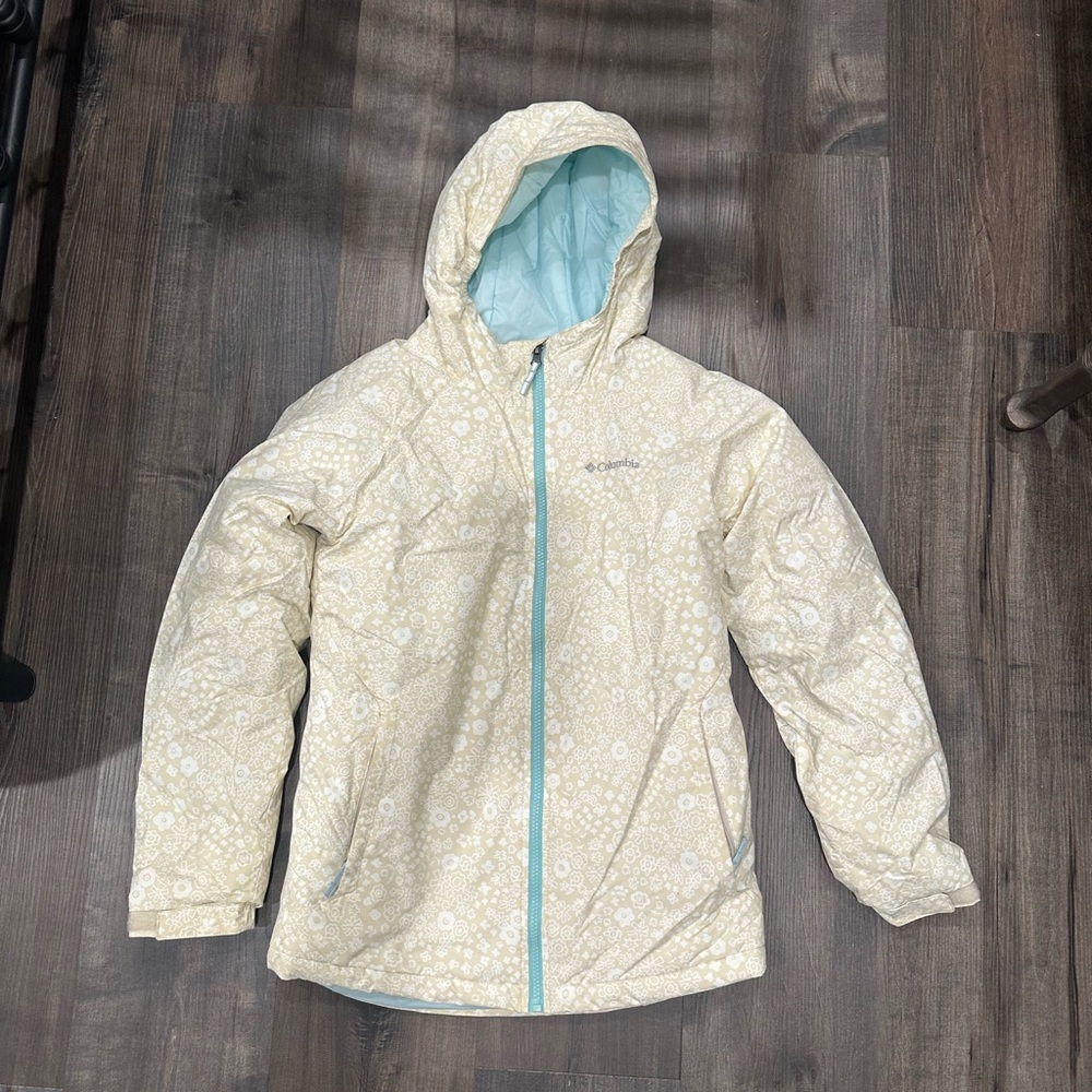 Columbia Kids Light Cream Patterned Puffer Jacket